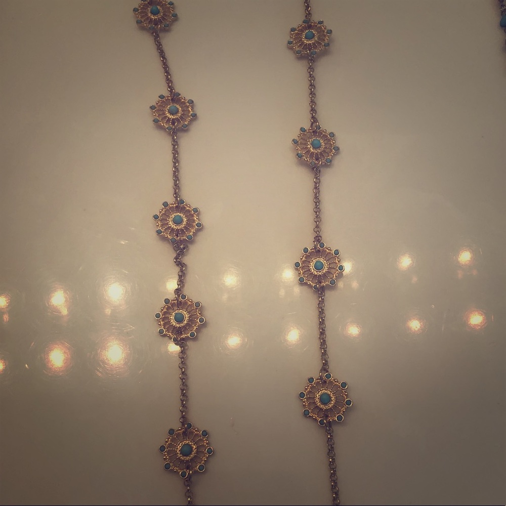 Gold & Turquoise Long Necklace